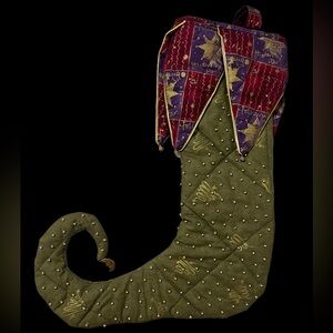 Handmade Elfish Christmas Stocking Decoration